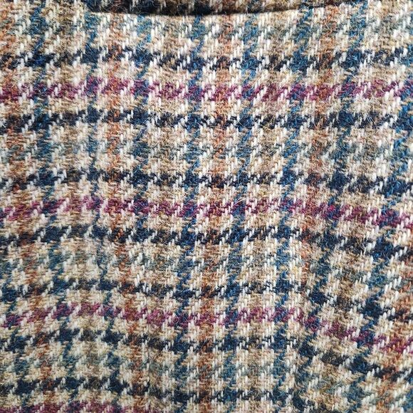 Vintage Character Suburban Wear Houndstooth Wool Lined Tailored Blazer Jacket 12 - Picture 6 of 16